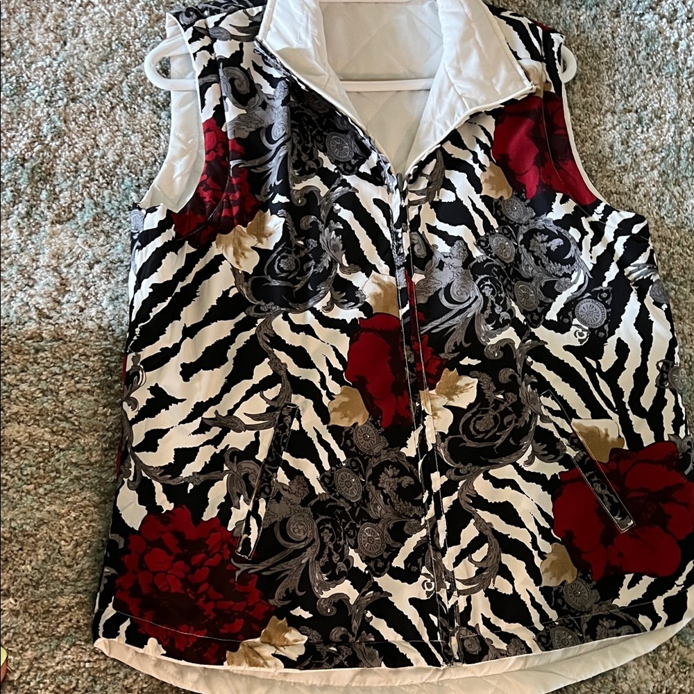 Floral Zebra Print Sleeveless Top